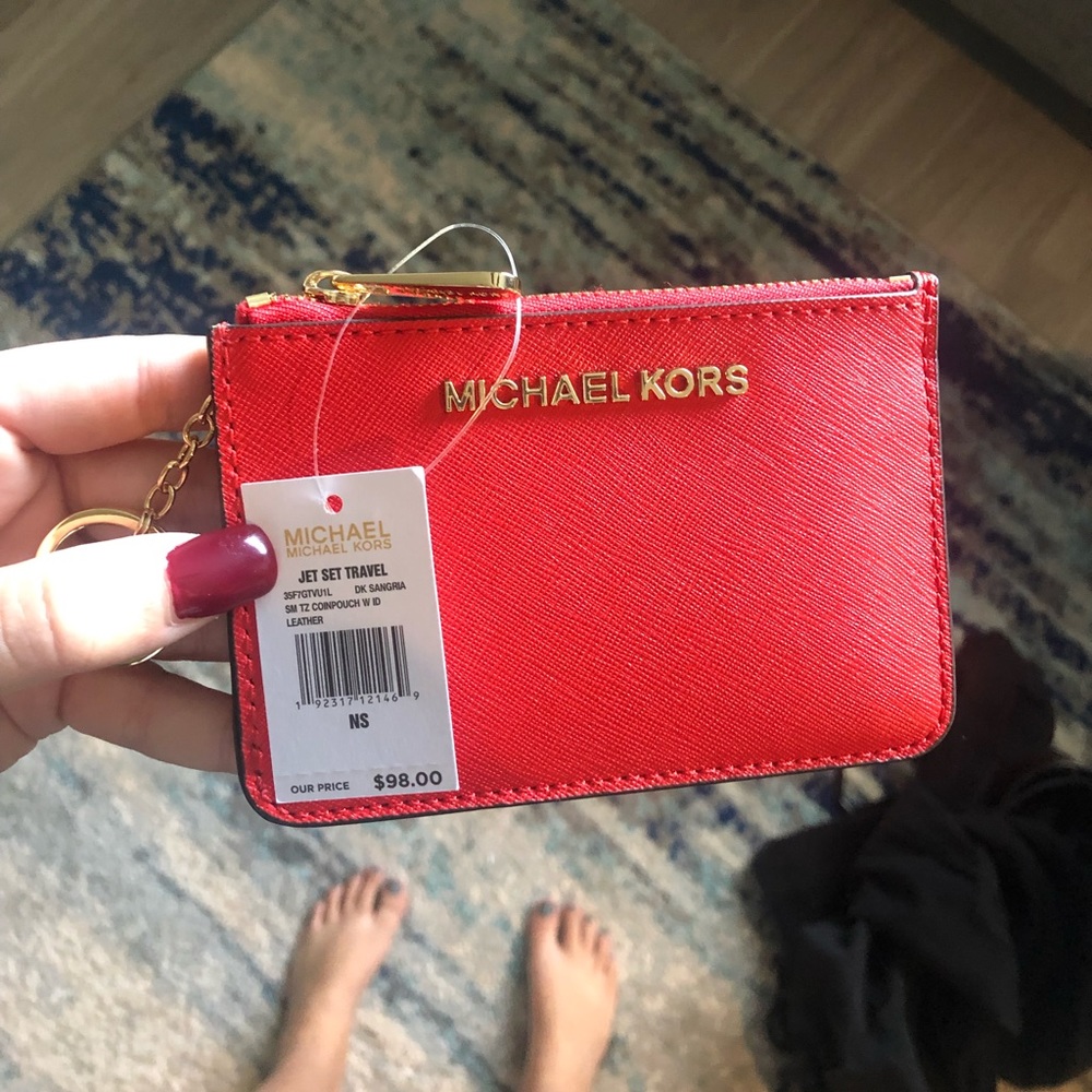 ❤️Red Michael Kors❤️ CoinPouch with Keychain